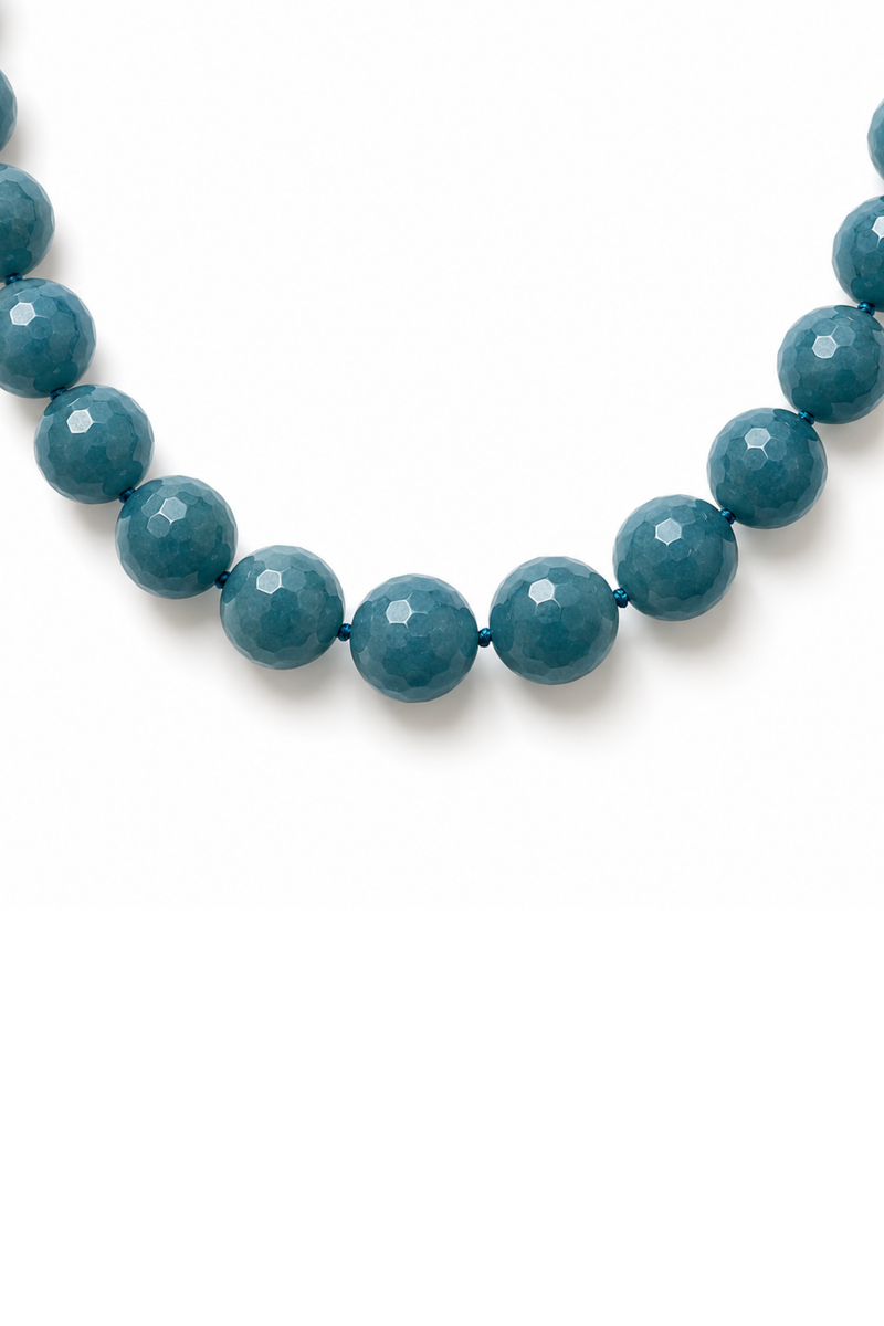 Angelite and Yellow Gold Necklace
