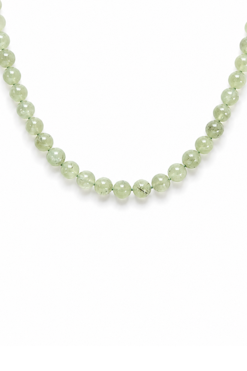 Prehnite and Yellow Gold Necklace