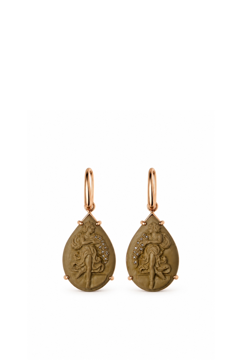 Rose Gold Coral Ball Earrings