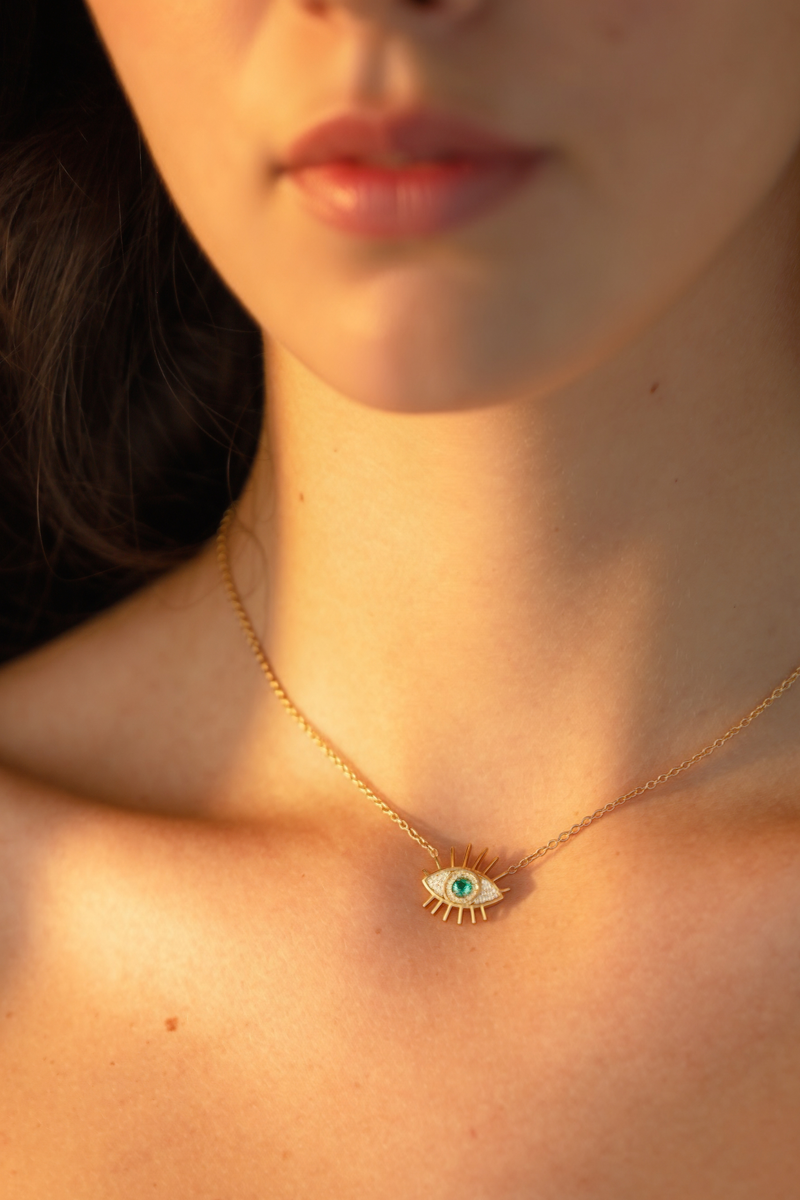 Collana Occhio di Smeraldo in Oro Giallo