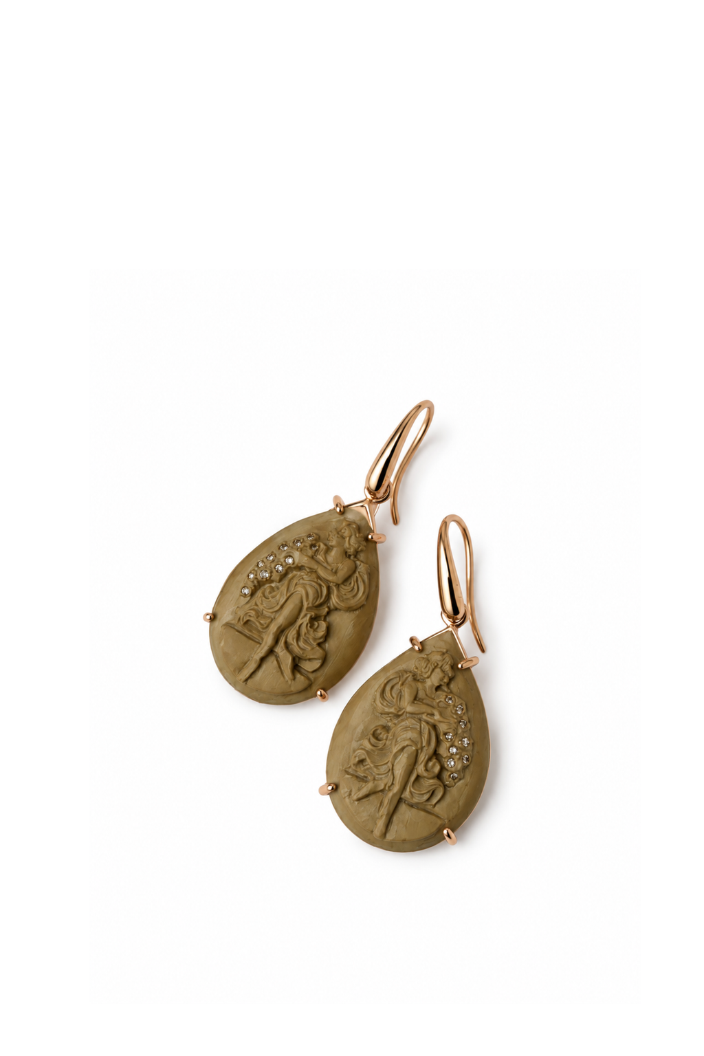 Rose Gold Coral Ball Earrings