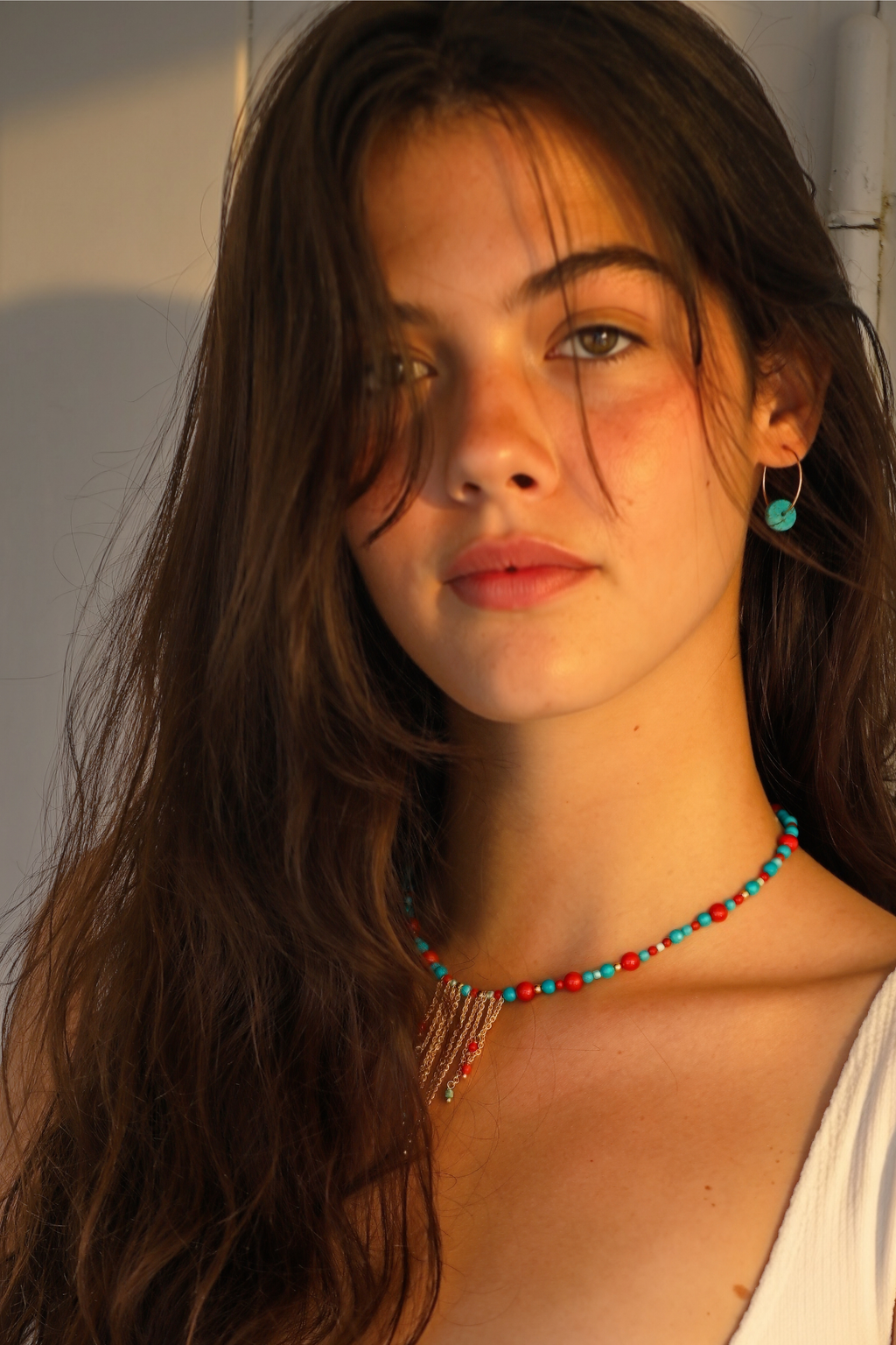 Collana Gypsy in Argento con turchese e corallo