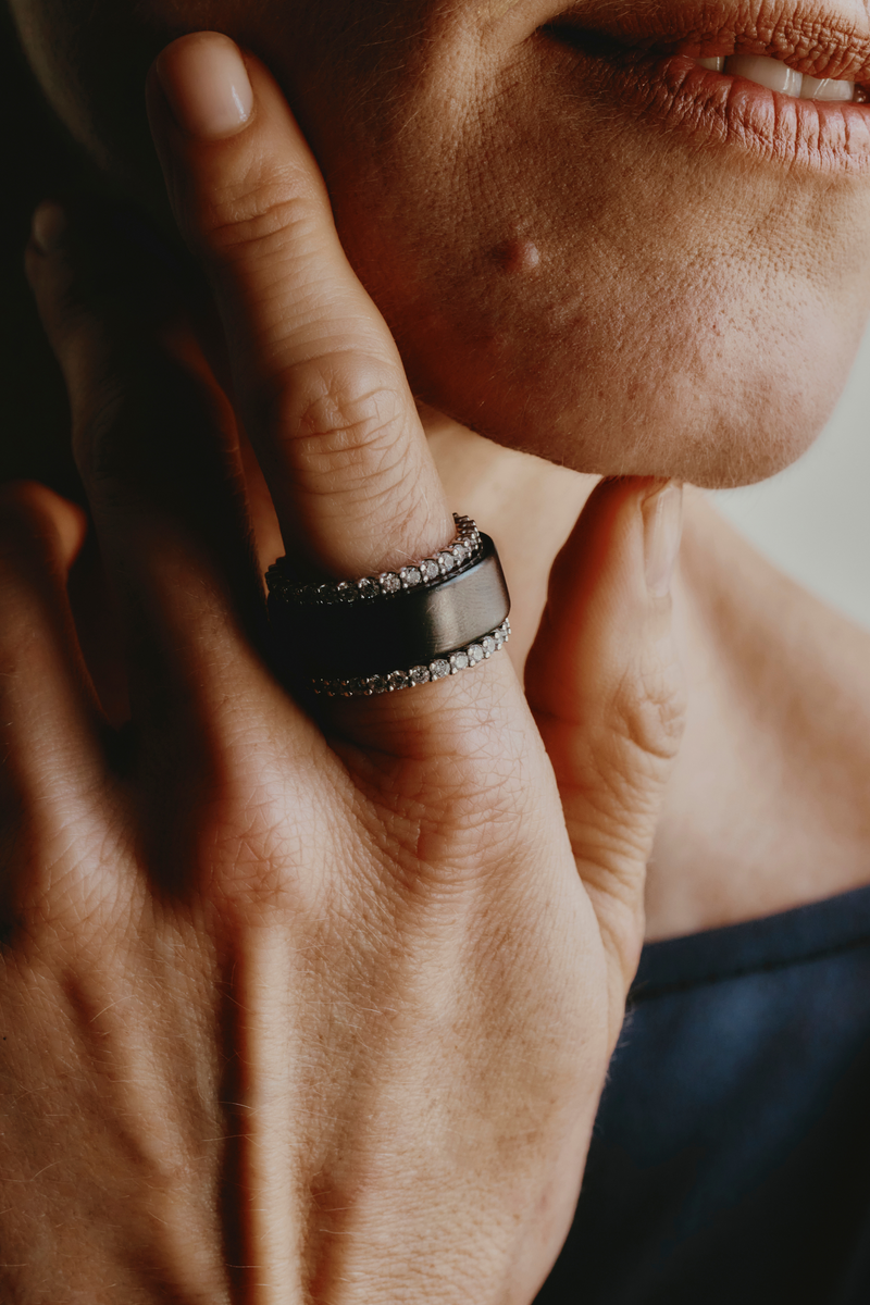White Gold Eternity Ring with White Sapphires