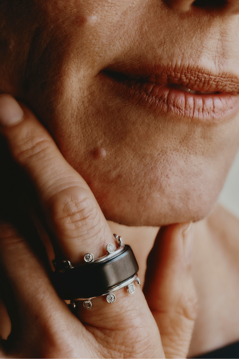 White Gold and Diamond Puzzle Ring