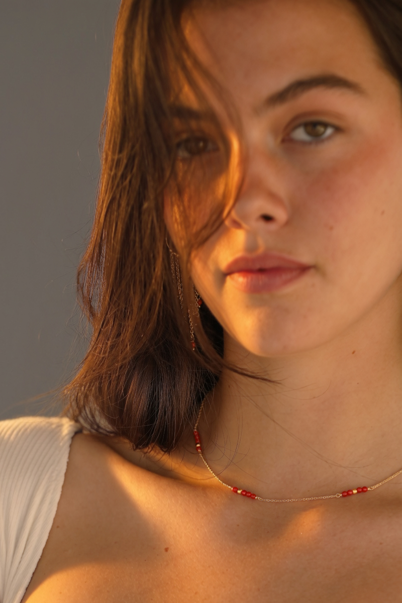 Collana Saint Tropez Petite in Argento con perline di corallo