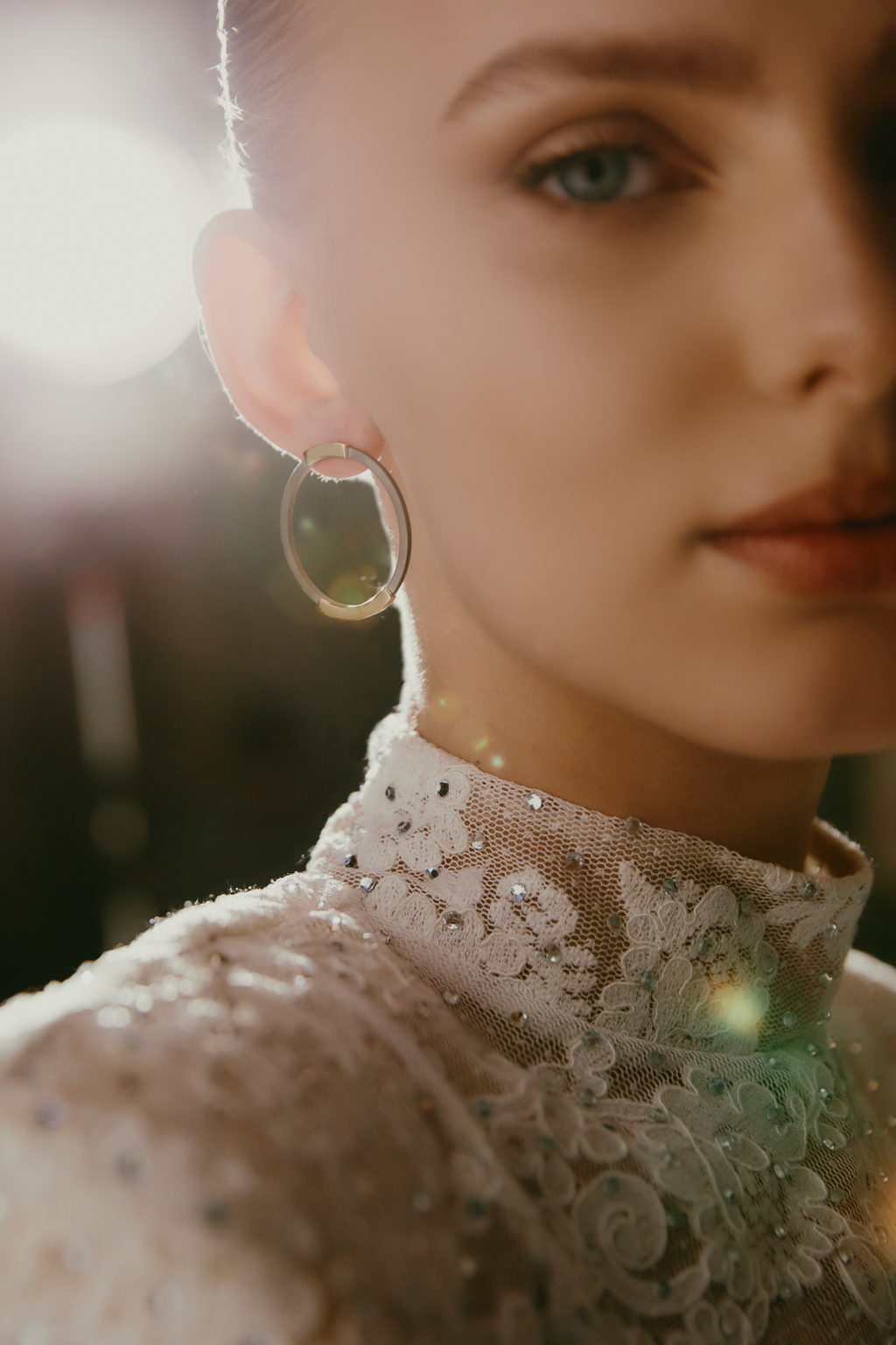 Wave Earrings with Yellow Gold and Diamonds