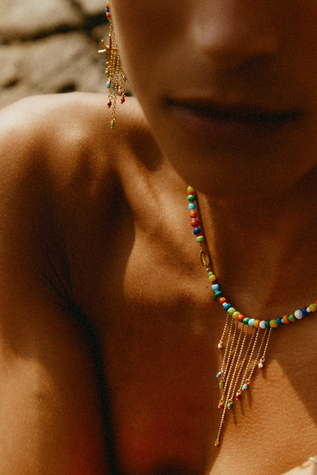 Collana Gypsy in Argento con perline di vetro