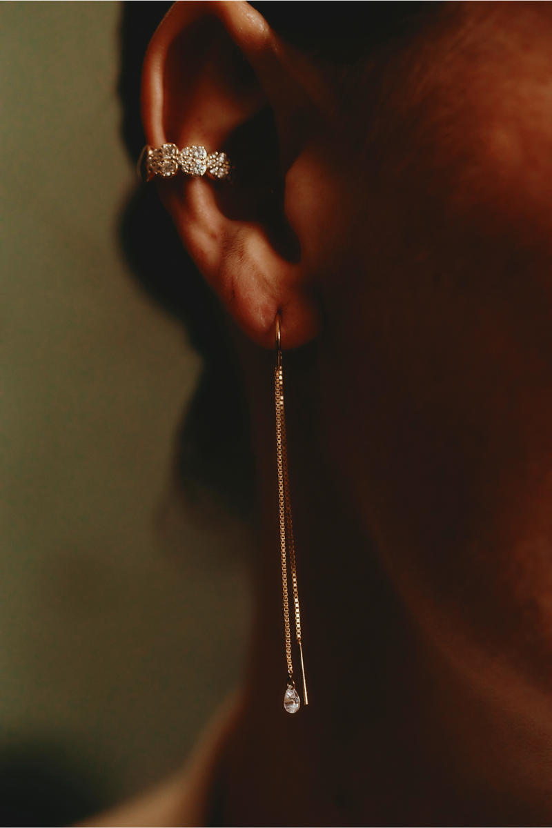 4 Hearts Earcuff in Yellow Gold and Diamonds