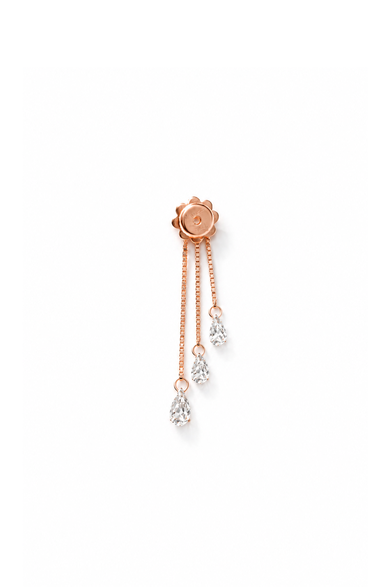 3 Mini Desideri in Oro Rosa e Gocce di Diamante