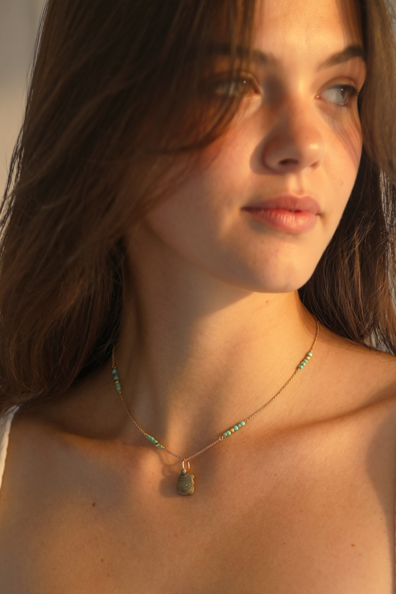 Collana Saint Tropez Petite in Argento con cubotti di turchese
