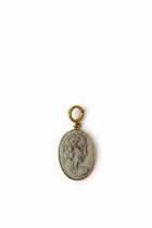 Achille Pendant in Lava Stone and Yellow Gold