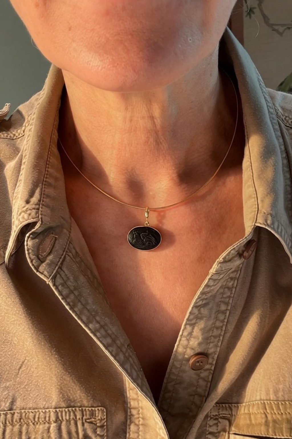 Lava Stone Medusa Pendant