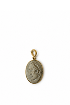 Achille Pendant in Lava Stone and Yellow Gold