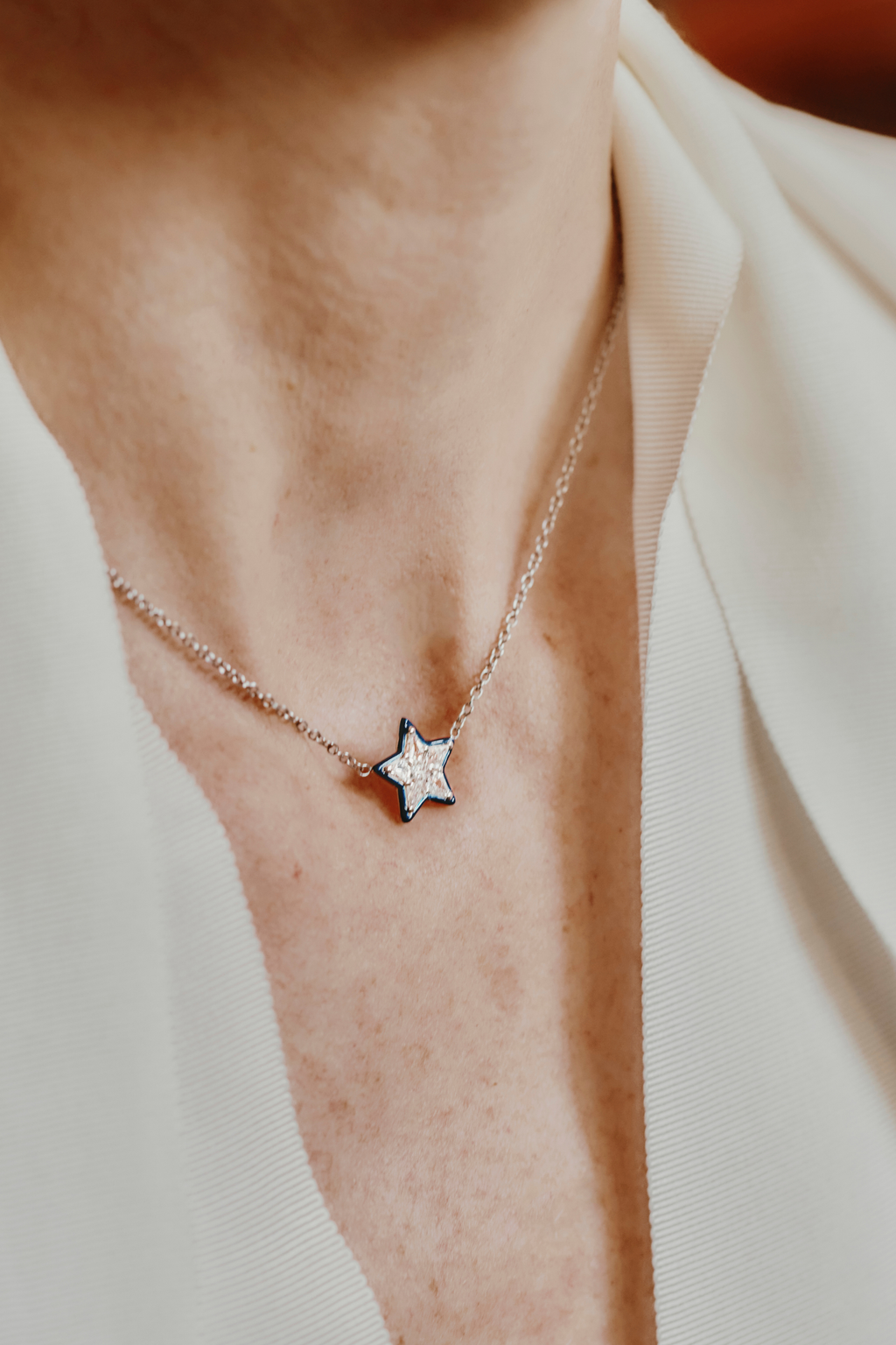 Collana Étoile in Oro Blu
