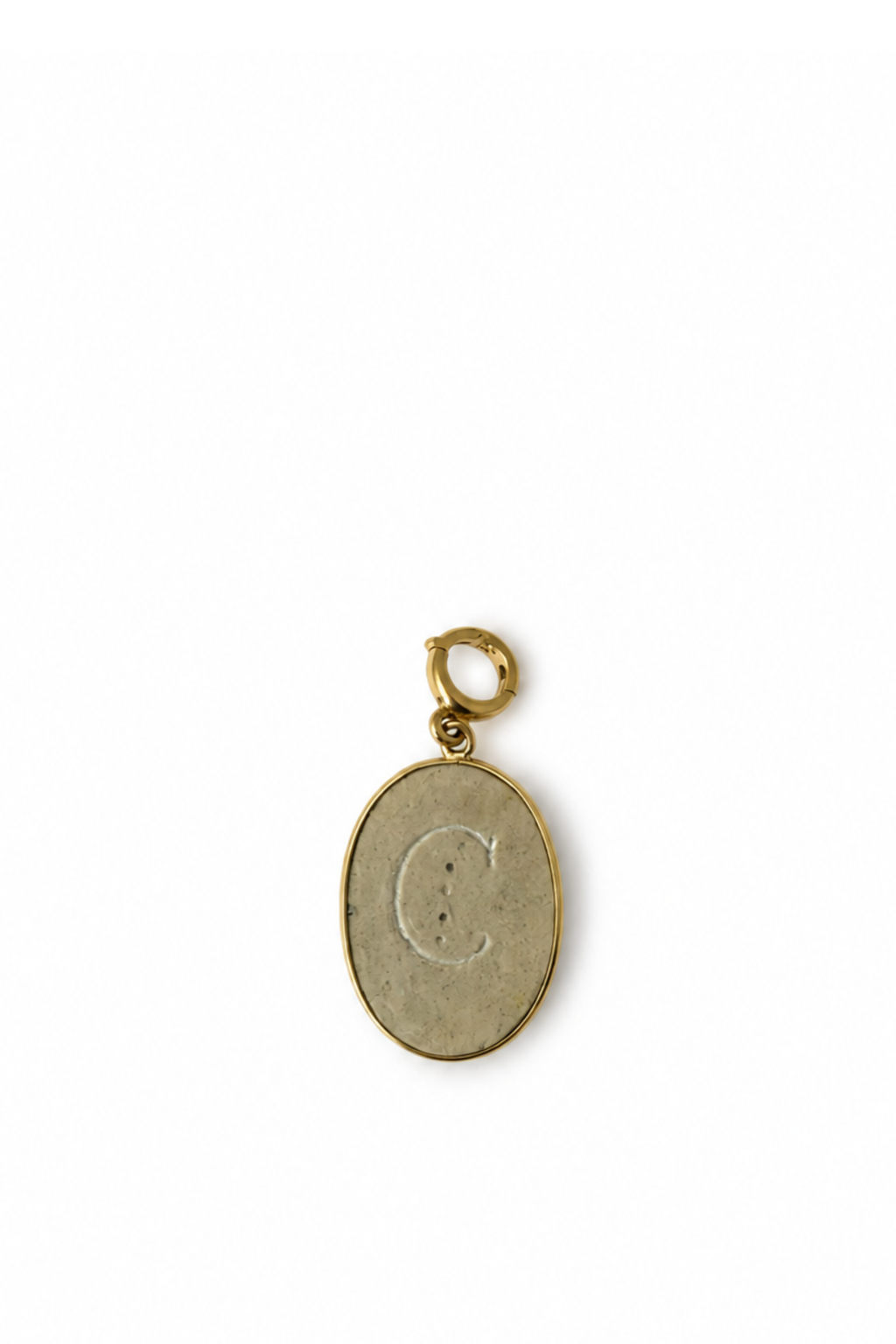 Achille Pendant in Lava Stone and Yellow Gold