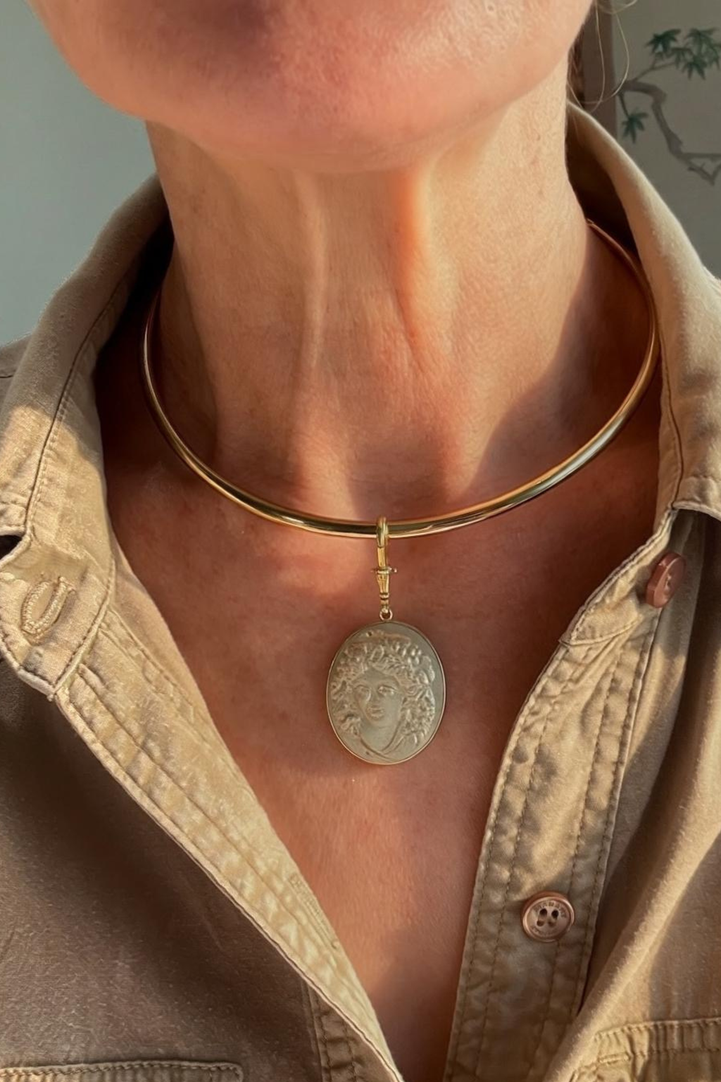Lava Stone Medusa Pendant