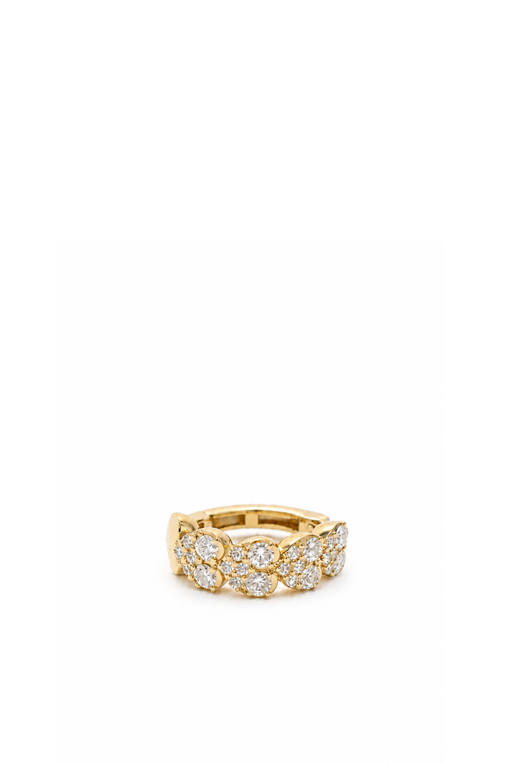 Earcuff 4 Cuori in Oro Giallo e Diamanti
