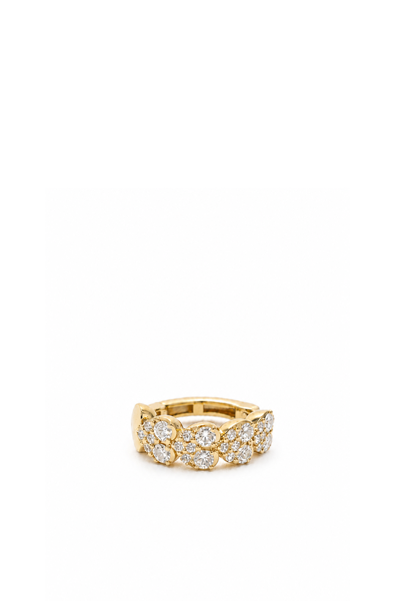 4 Hearts Earcuff in Yellow Gold and Diamonds