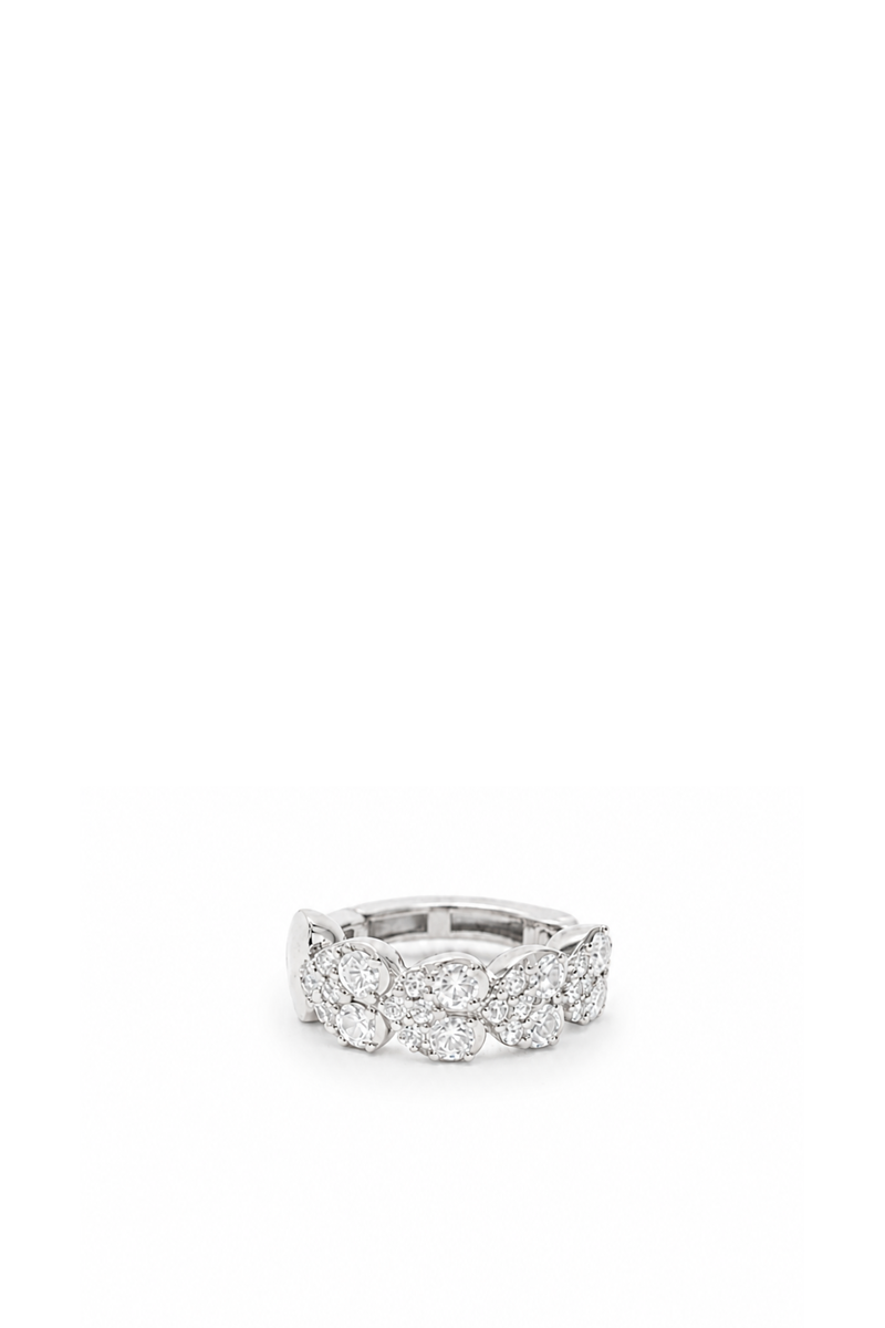 White Gold and Diamond 4-Heart Earcuff