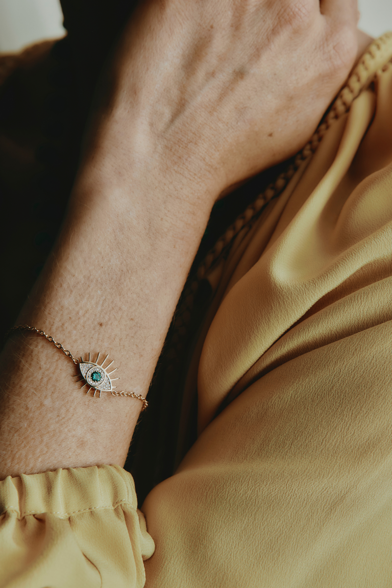 Bracciale Occhio di Smeraldo in Oro Giallo
