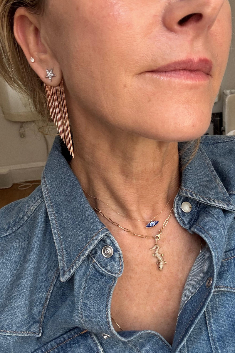 Collana Occhio smaltato in Oro Giallo