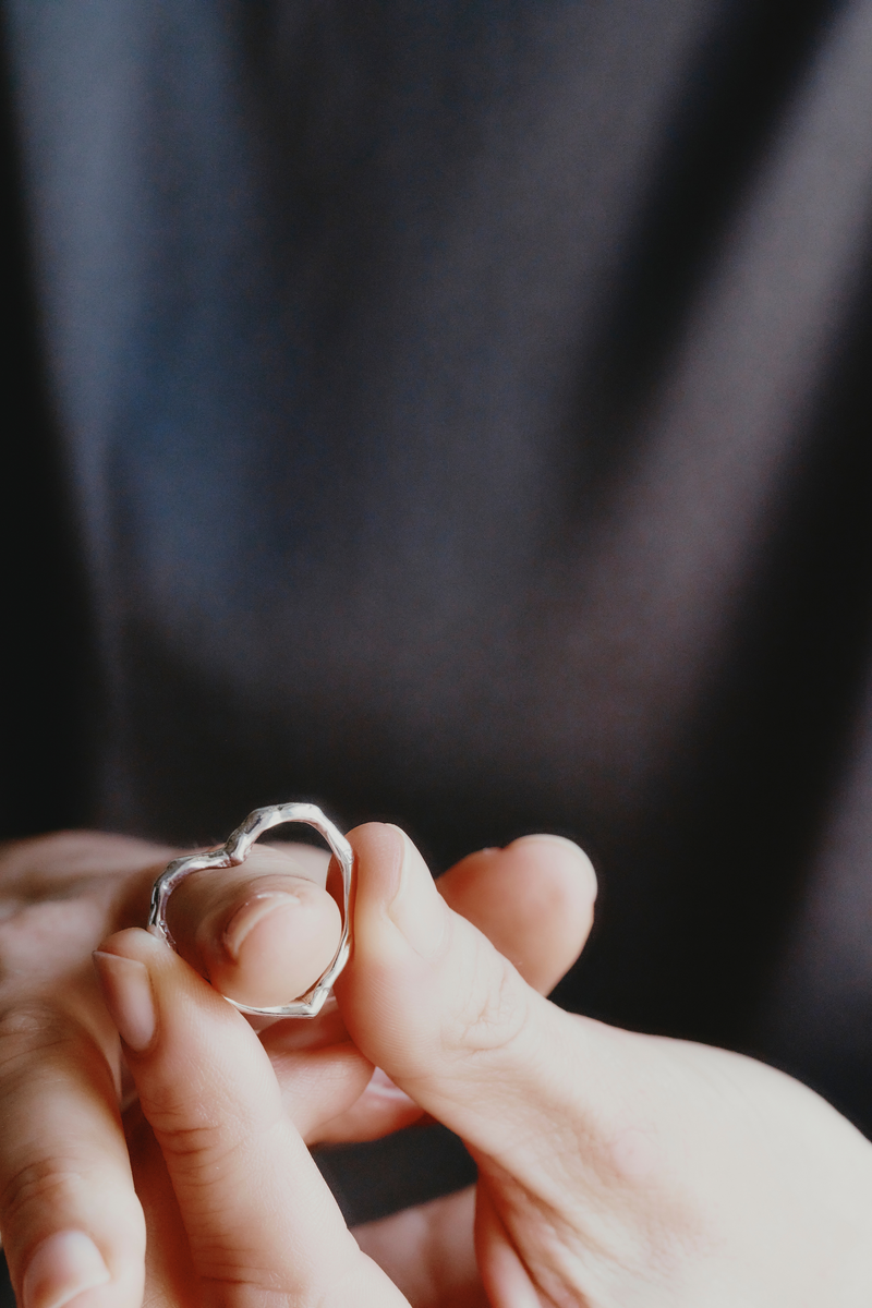 Perfect Heart Ring in White Gold