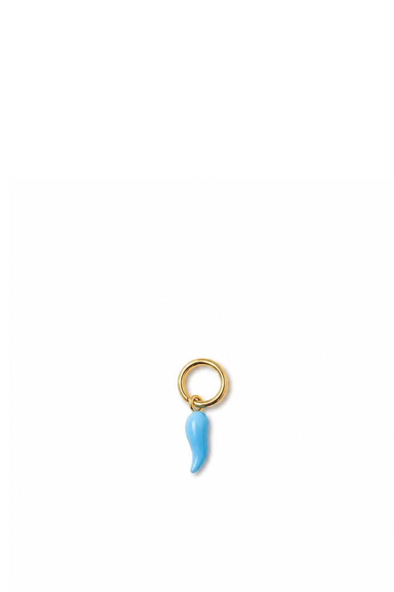 Ciondolo Mini Cornetto di turchese e Oro Giallo