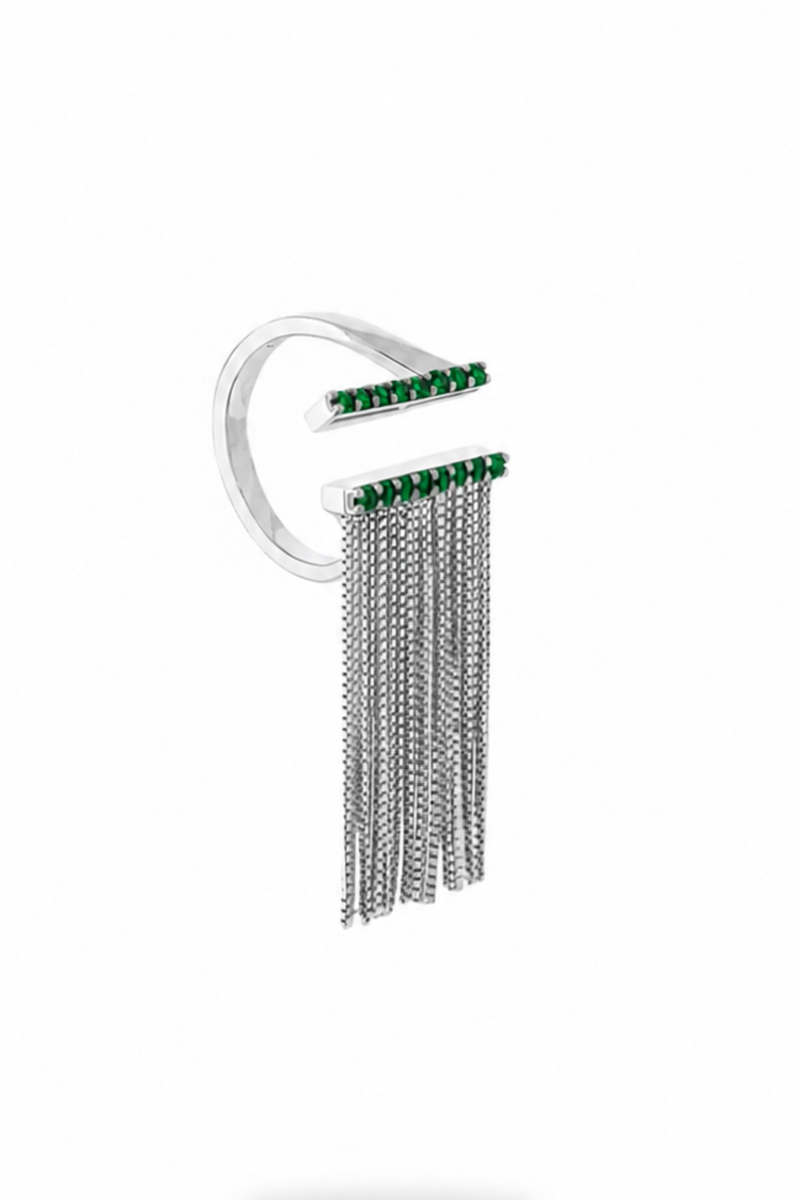 Victoria White Gold and Emerald Ring