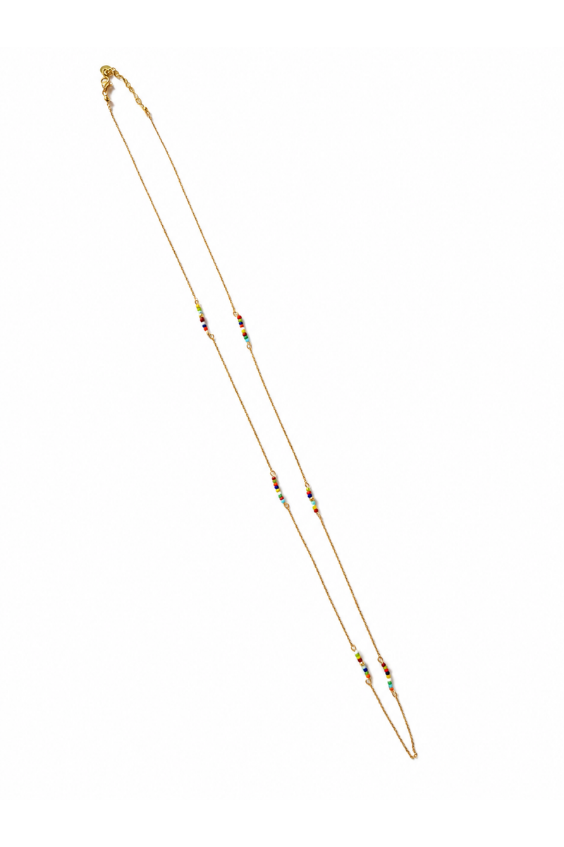Saint Tropez Silver Necklace with Glass Beads