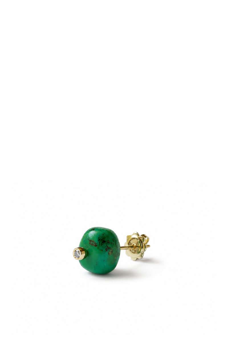 Amazon Green Turquoise and Diamond Earrings