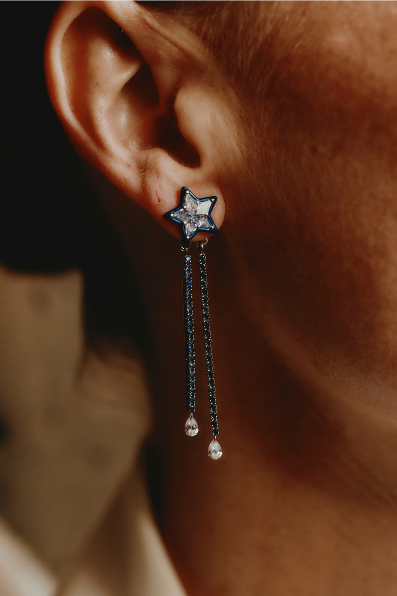 Orecchini Étoile in Oro Blu