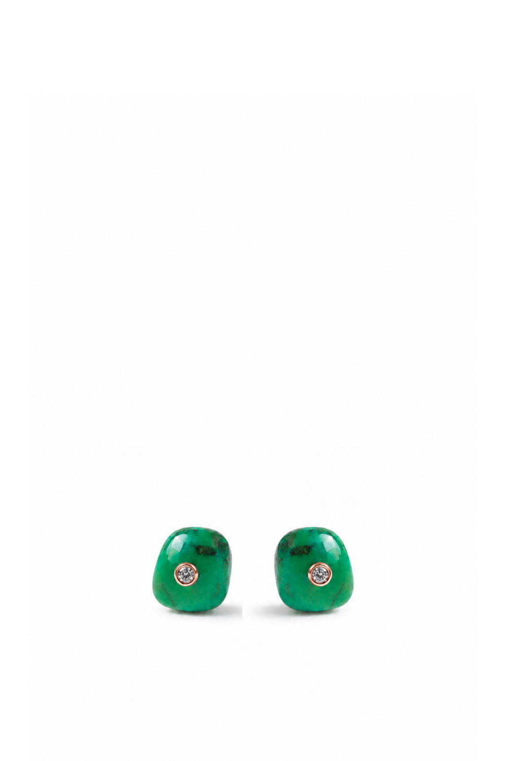 Amazon Green Turquoise and Diamond Earrings