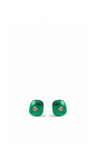 Amazon Green Turquoise and Diamond Earrings