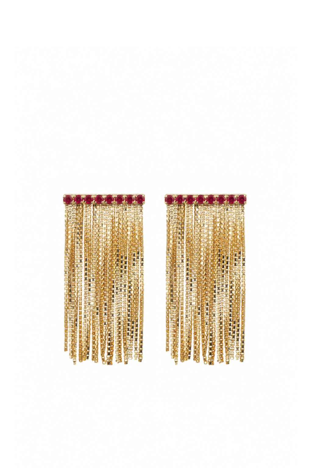 Orecchini Mini Viky in Oro Giallo e Rubini