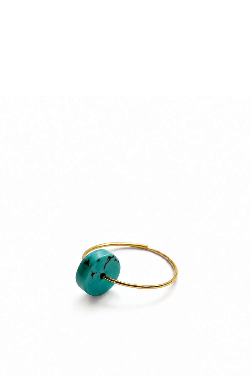 Pirate Earring with turquoise in Yellow Gold