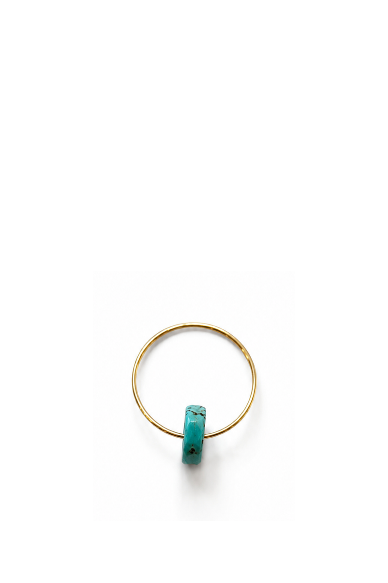 Pirate Earring with turquoise in Yellow Gold