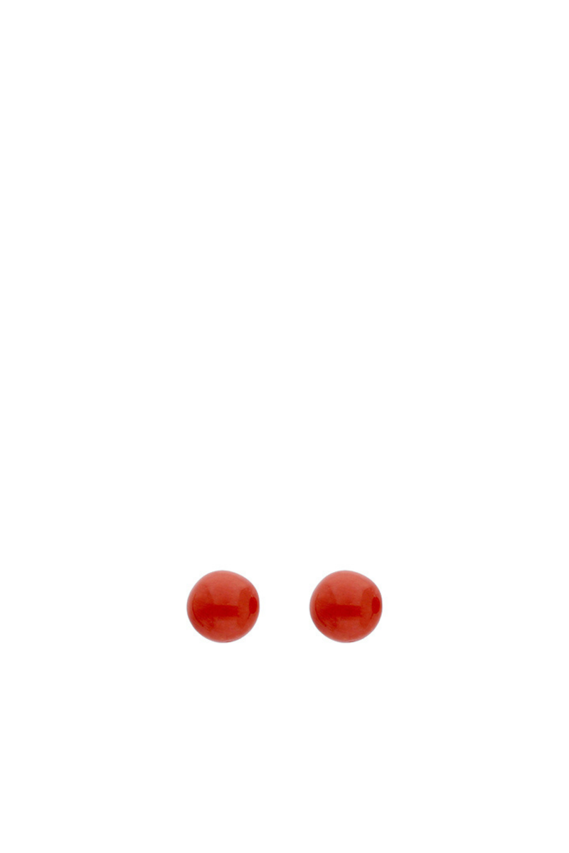Rose Gold Coral Ball Earrings