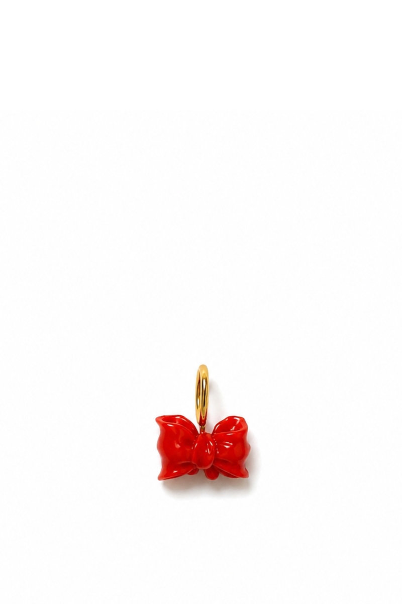 Ciondolo Fiocco di corallo rosso e Oro Giallo