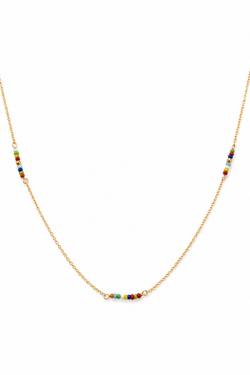 Saint Tropez Silver Necklace with Glass Beads