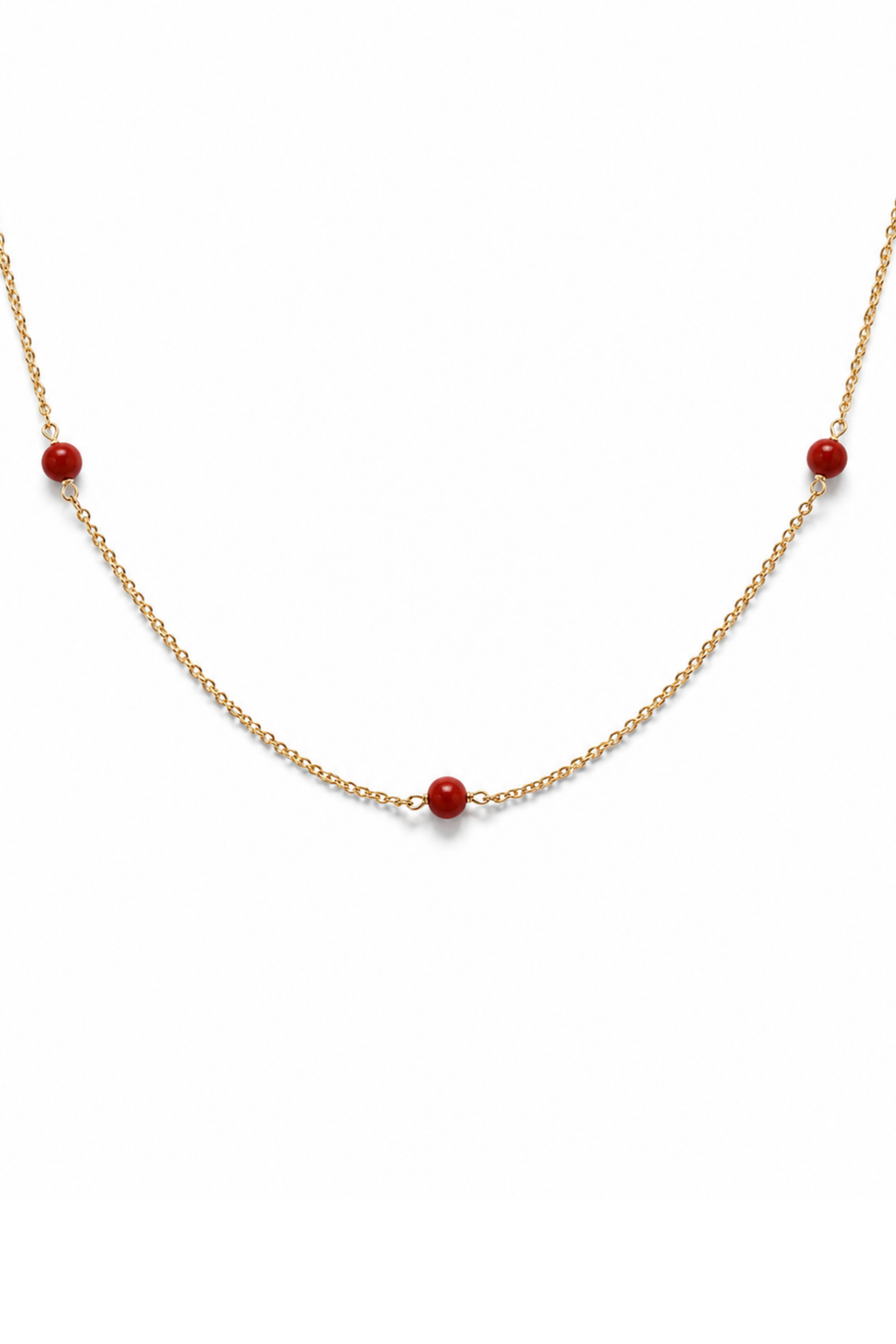 Collana Palline Petite in Argento di corallo naturale
