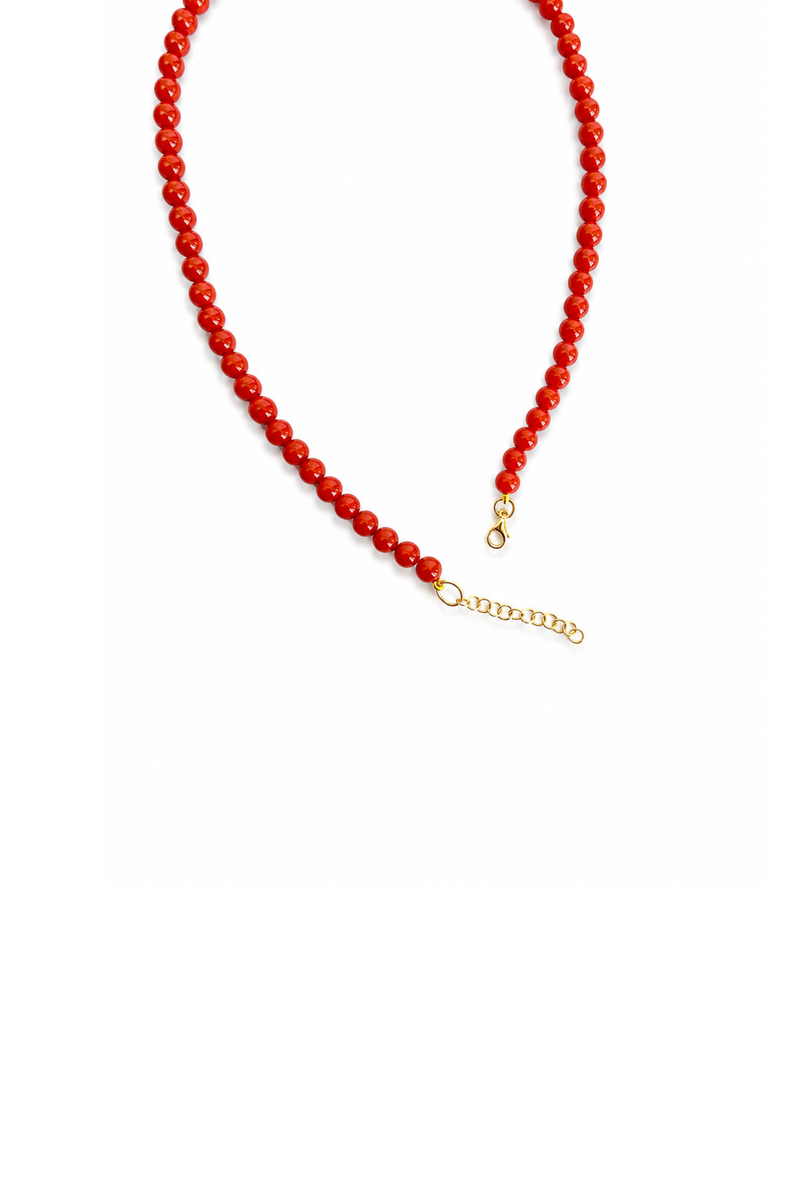 Choker Palline di corallo e Oro Giallo