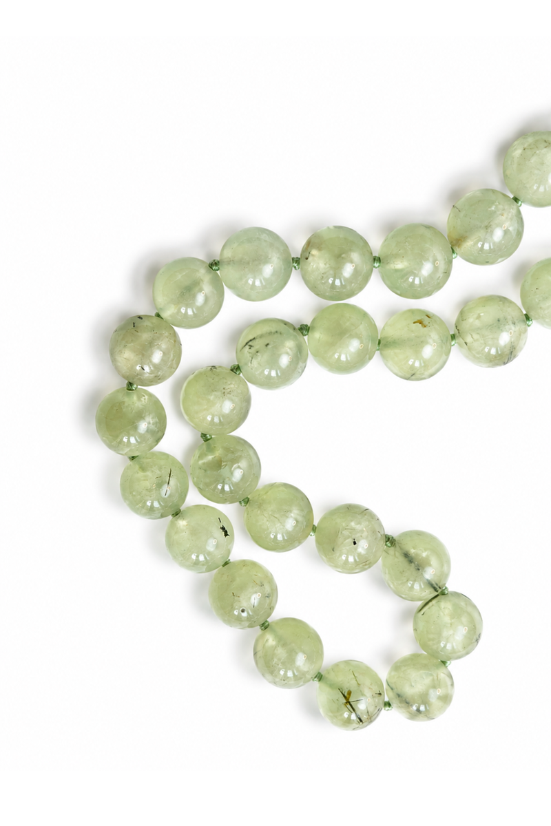 Prehnite and Yellow Gold Necklace