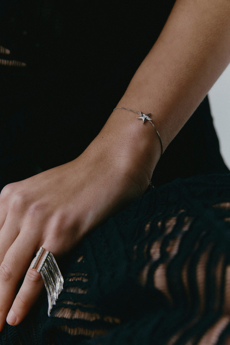 White Gold Star Bracelet