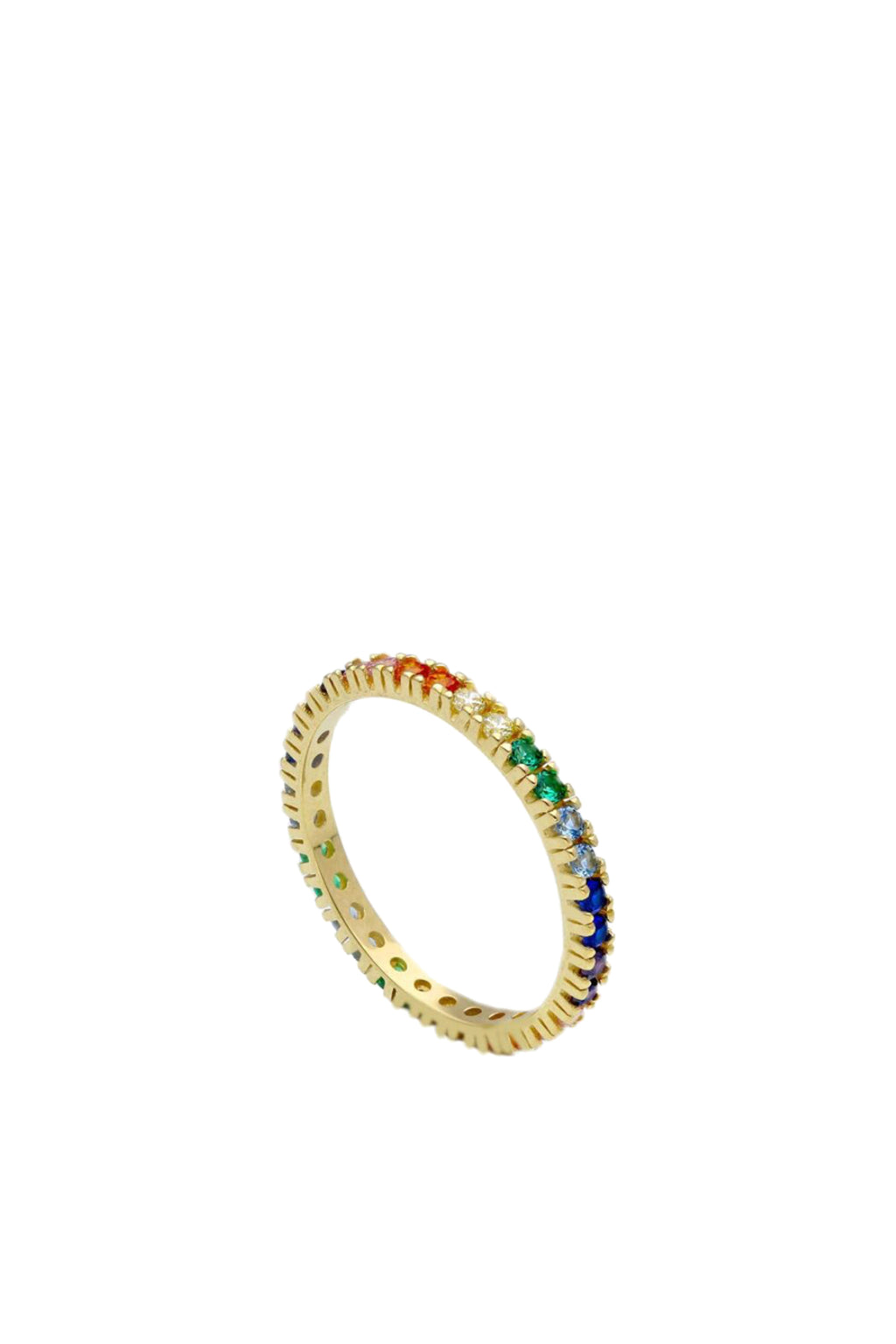 Fedina Eternity in Oro Giallo e Zaffiri Colorati