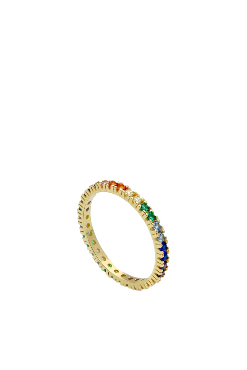 Fedina Eternity in Oro Giallo e Zaffiri Colorati