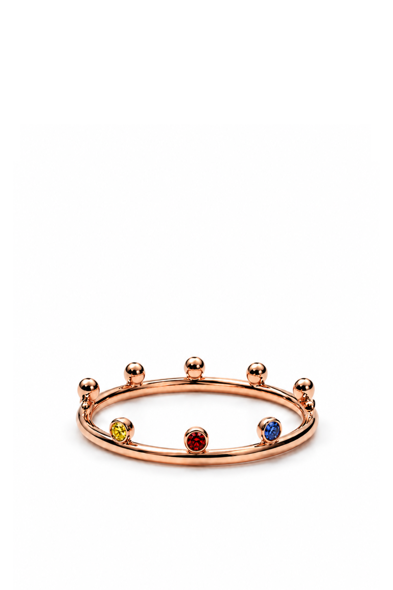 Pink Gold and Coloured Sapphire Puzzle Ring