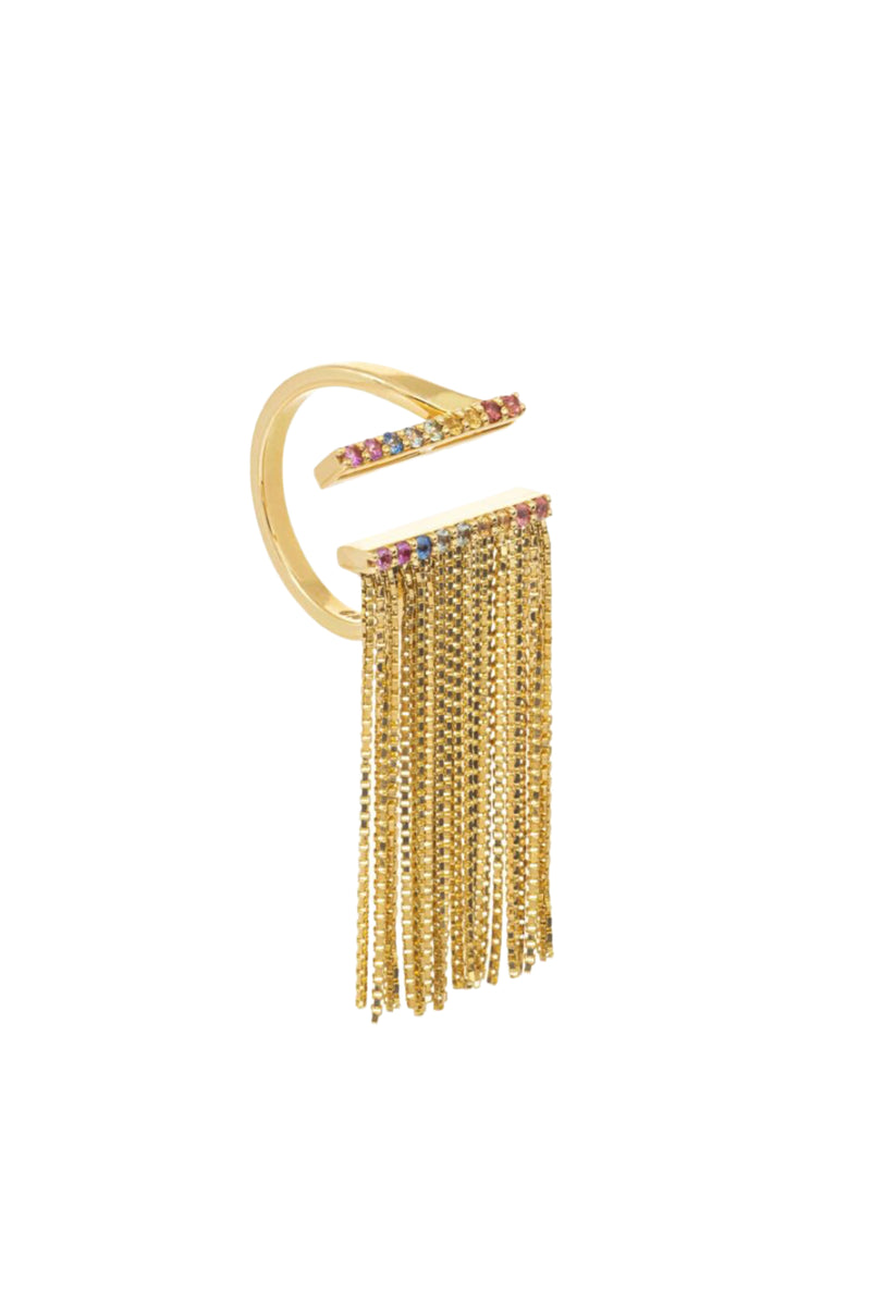 Victoria Ring in Yellow Gold and Coloured Sapphires