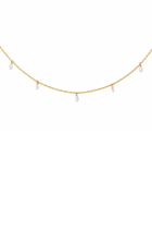 Collana 5 Gocce di Diamante in Oro Giallo