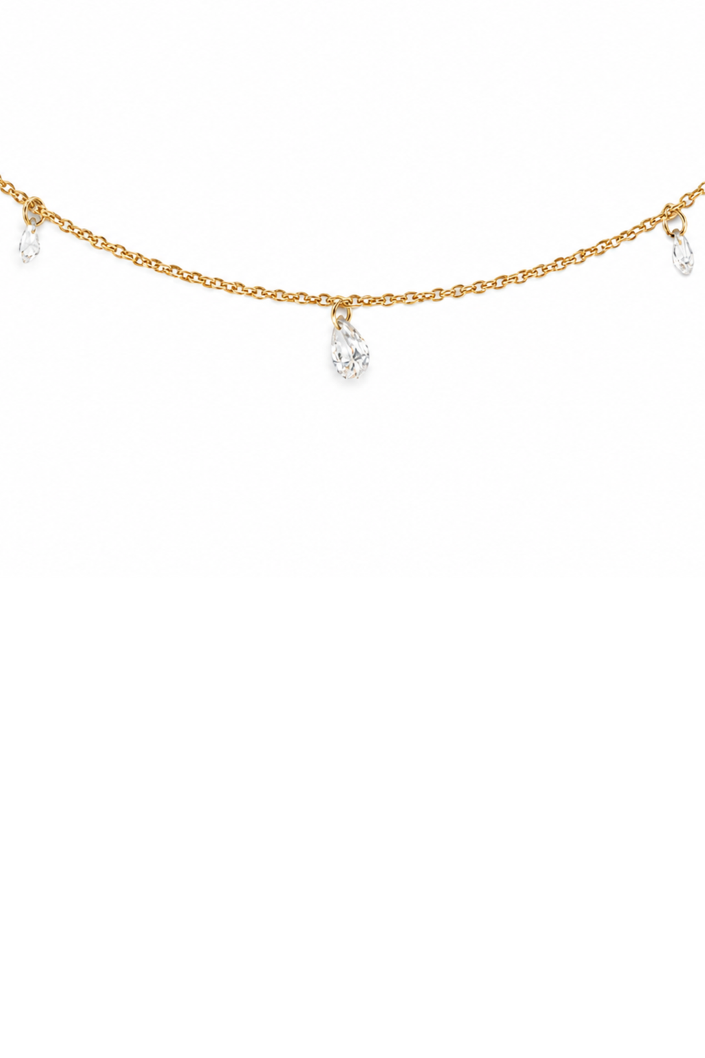 Collana 5 Gocce di Diamante in Oro Giallo
