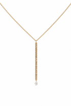 Collana Fiammifero con Goccia di Diamante in Oro Giallo